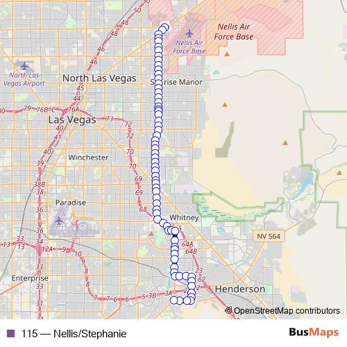115 bus Line Map