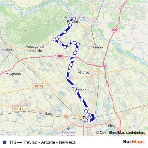 115 bus Line Map