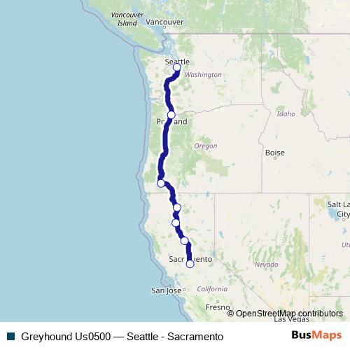 Greyhound Us0500 bus Line Map