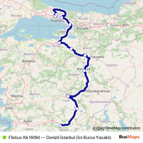 Flixbus Kk1609d bus Line Map