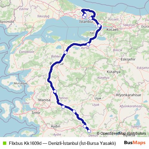 Flixbus Kk1609d bus Line Map