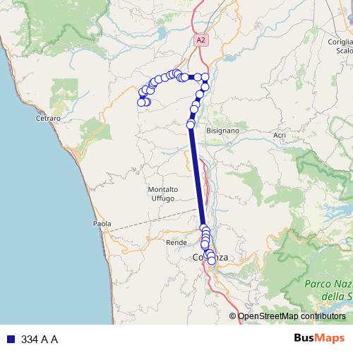334 A A bus Line Map