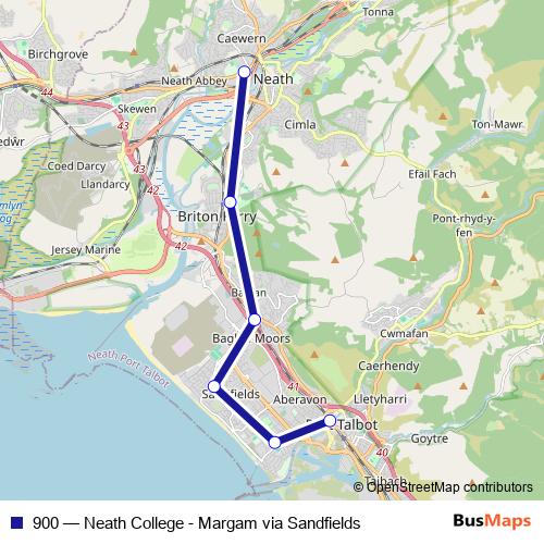 900 bus Line Map