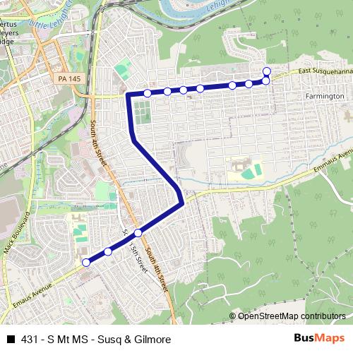 431 - S Mt MS - Susq & Gilmore bus Line Map