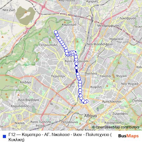 Γ12 bus Line Map