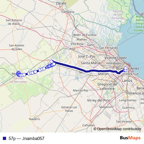 57p bus Line Map