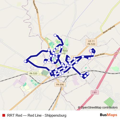 RRT Red bus Line Map