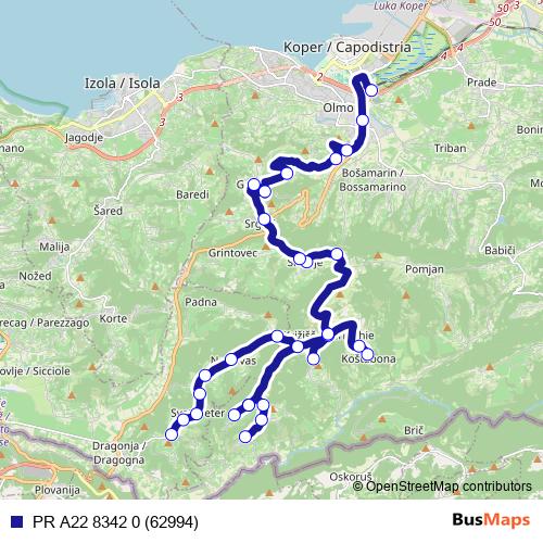PR A22 8342 0 (62994) bus Line Map