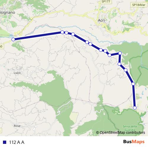 112 A A bus Line Map