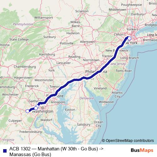 ACB 1302 bus Line Map