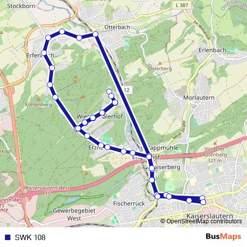 SWK 108 bus Line Map