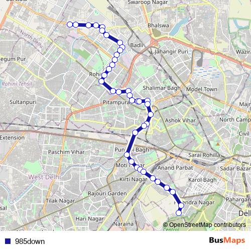985down bus Line Map