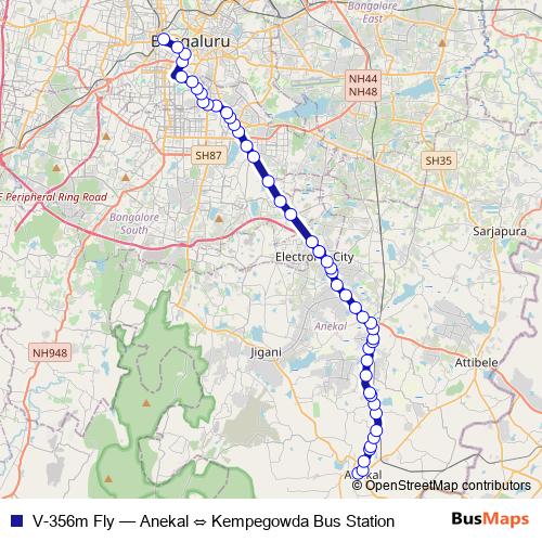 V-356m Fly bus Line Map