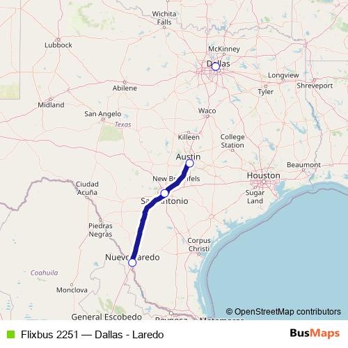 Flixbus 2251 bus Line Map