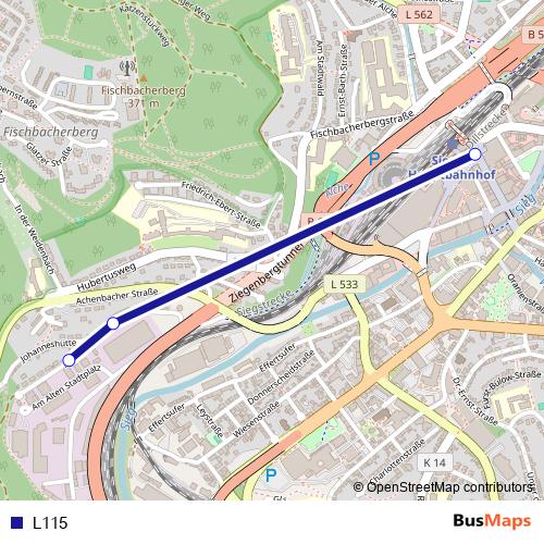 L115 bus Line Map