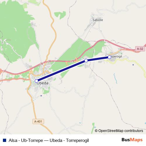 Alsa - Ub-Torrepe bus Line Map