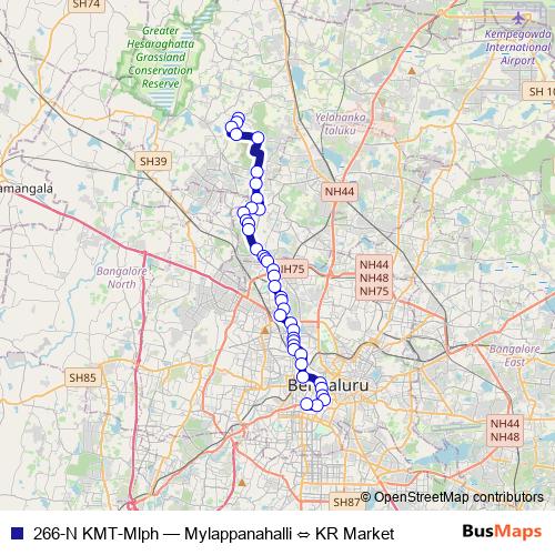 266-N KMT-Mlph bus Line Map