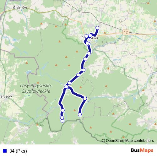 34 (Pks) bus Line Map