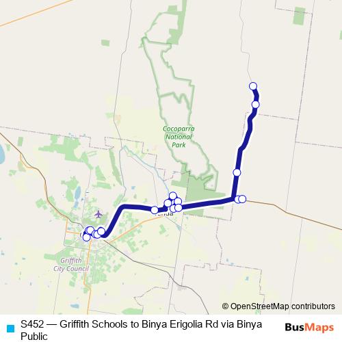 S452 bus Line Map