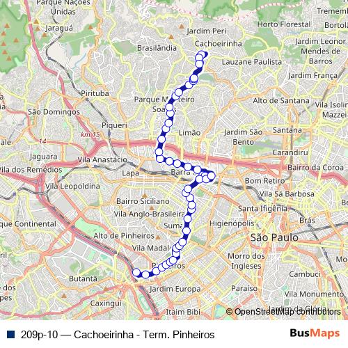 209p-10 bus Line Map