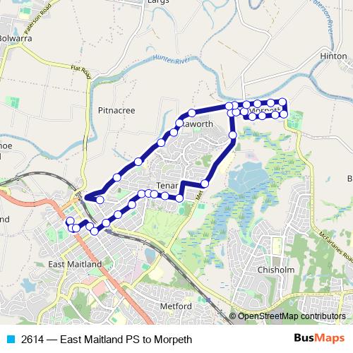 2614 bus Line Map