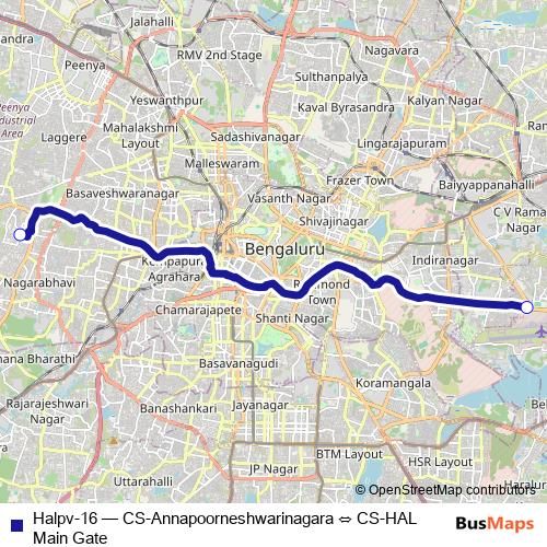 Halpv-16 bus Line Map