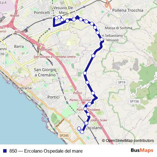 850 bus Line Map