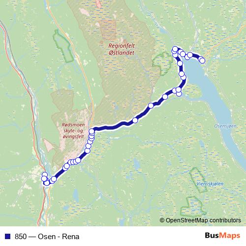 850 bus Line Map