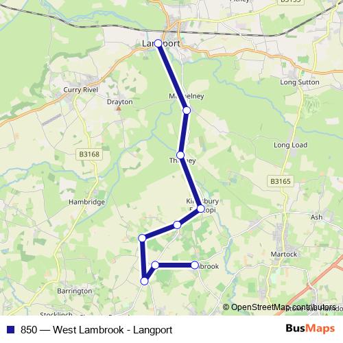 850 bus Line Map