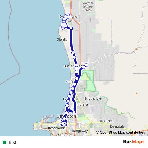 850 bus Line Map