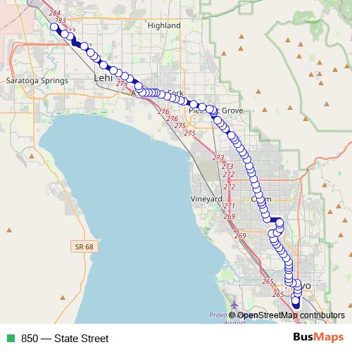 850 bus Line Map