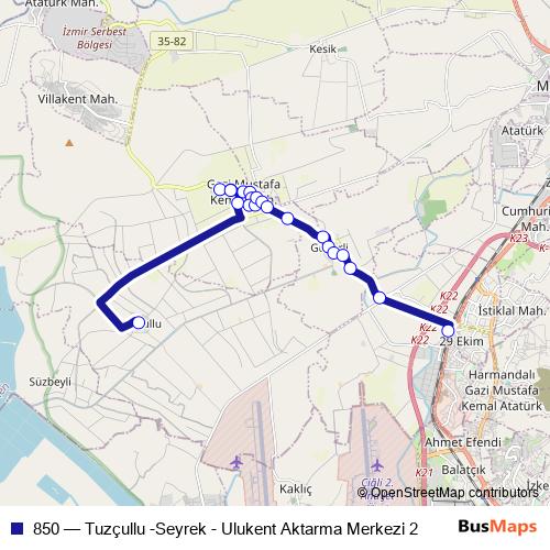 850 bus Line Map