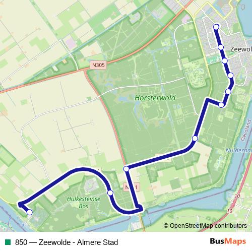 850 bus Line Map