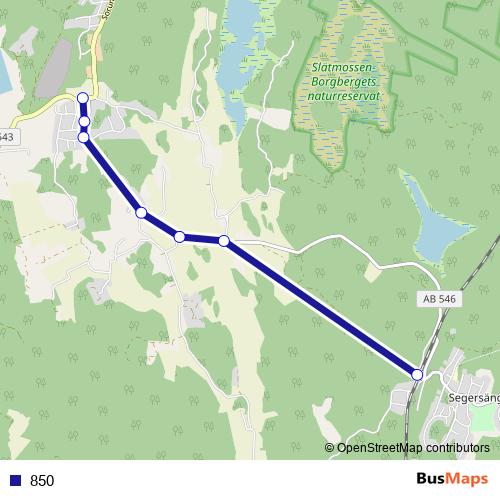 850 bus Line Map