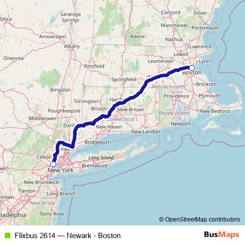 Flixbus 2614 bus Line Map