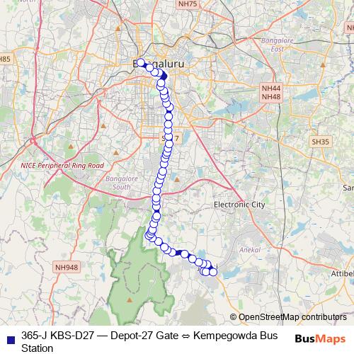 365-J KBS-D27 bus Line Map