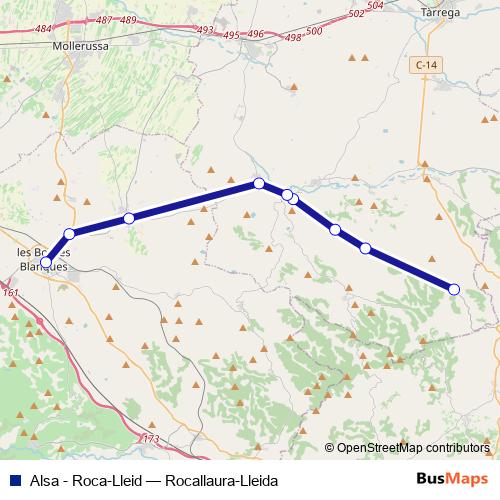 Alsa - Roca-Lleid bus Line Map