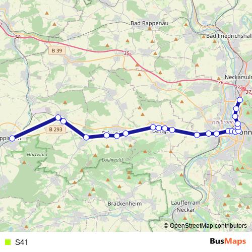S41 rail Line Map