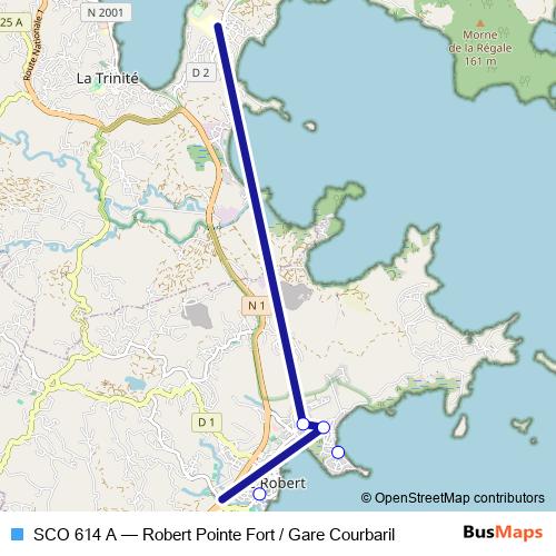 SCO 614 A bus Line Map