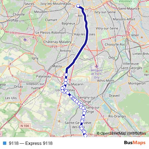 9118 bus Line Map