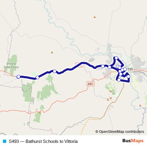 S493 bus Line Map