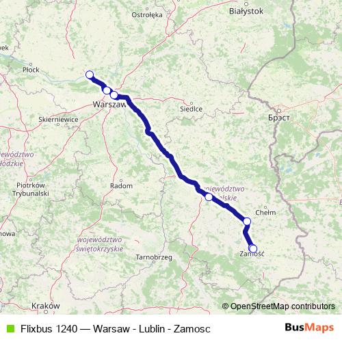 Flixbus 1240 bus Line Map