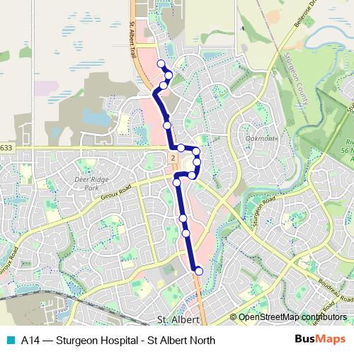 A14 bus Line Map