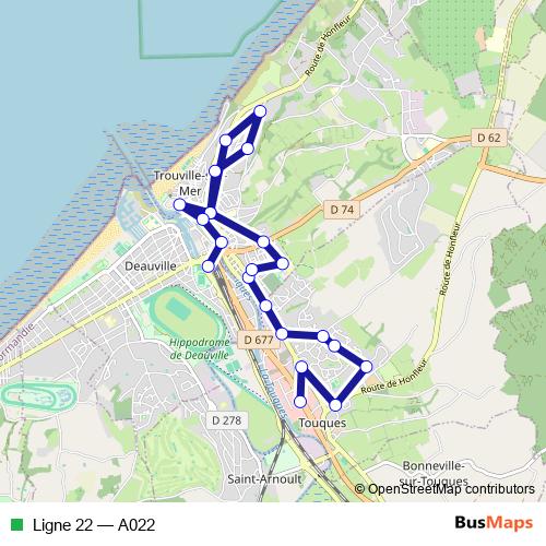 Ligne 22 bus Line Map