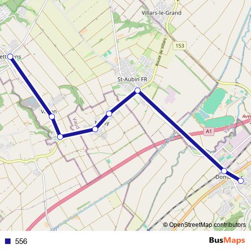 556 bus Line Map