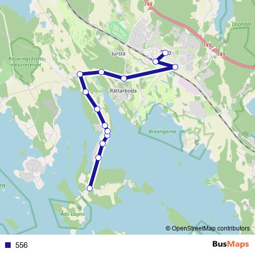 556 bus Line Map