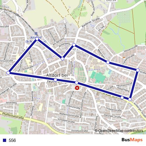 556 bus Line Map