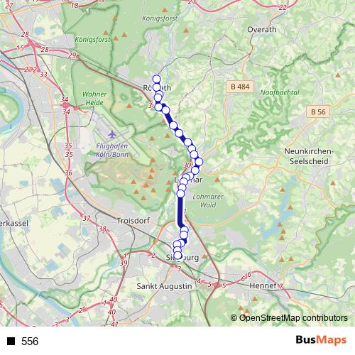 556 bus Line Map