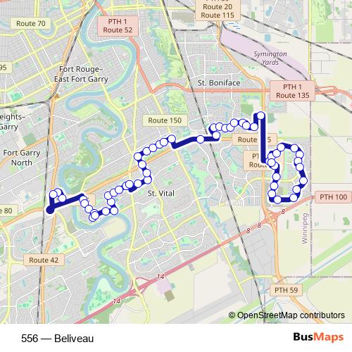 556 bus Line Map