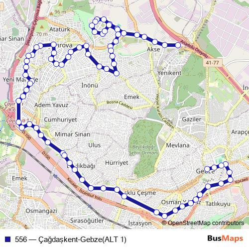 556 bus Line Map